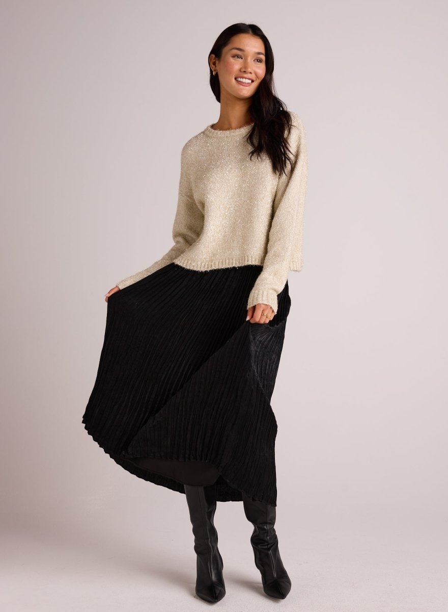 Sunburst Pleated Midi Skirt in Black from BELLA DAHL at Edito boutique
