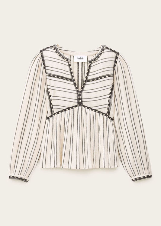Sunny Long - sleeved Top in Ecru from BA&SH at Edito boutique
