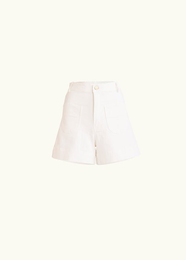 Sutton Denim Short in White from FLANNEL at Edito boutique