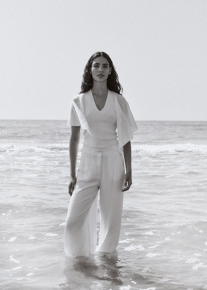 Sweater Sleeve Top in White from SITA MURT at Edito Boutique