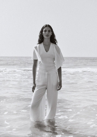 Sweater Sleeve Top in White from SITA MURT at Edito Boutique