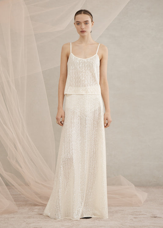 Swing Sequin Cami in Ivory from Luxe de Valentina