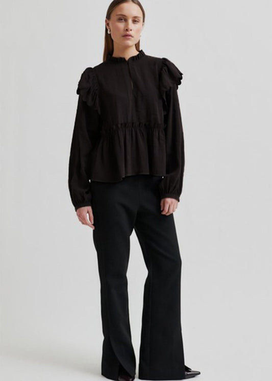 Terra Frill Blouse in Black from SECOND FEMALE at Edito boutique