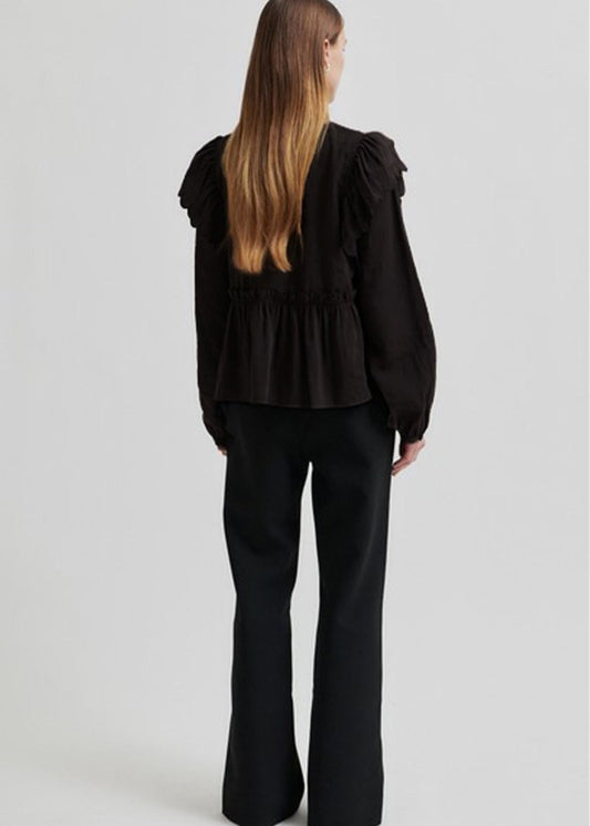 Terra Frill Blouse in Black from SECOND FEMALE at Edito boutique