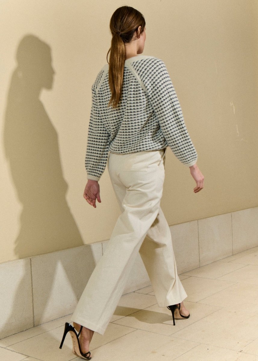 Textured Sweater in Ecru/Black from SITA MURT at Edito boutique