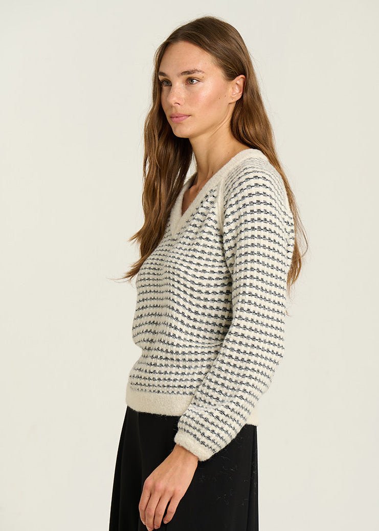 Textured Sweater in Ecru/Black from SITA MURT at Edito boutique