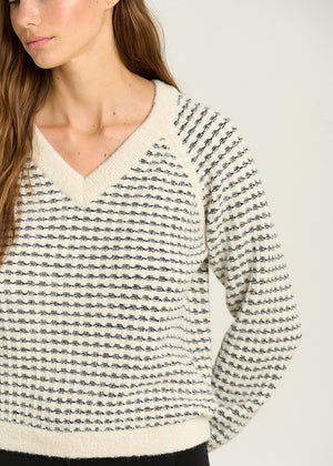 Textured Sweater in Ecru/Black from SITA MURT at Edito boutique