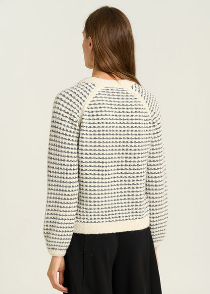 Textured Sweater in Ecru/Black from SITA MURT at Edito boutique