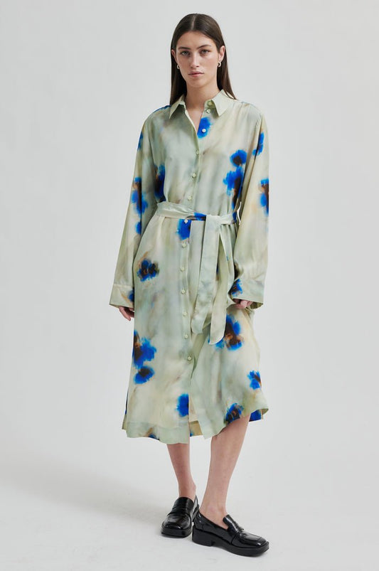 Thistle Shirt Dress in Surf from SECOND FEMALE at Edito boutique