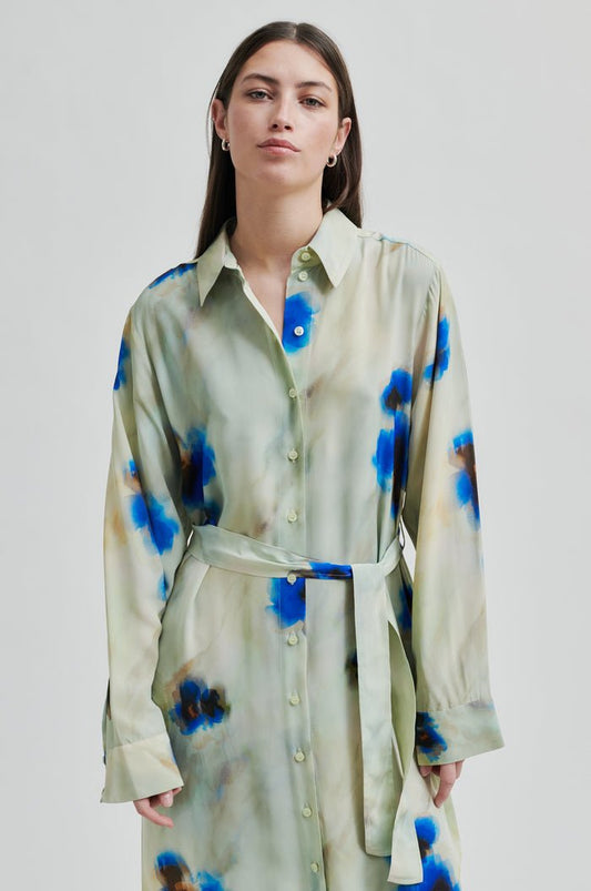 Thistle Shirt Dress in Surf from SECOND FEMALE at Edito boutique