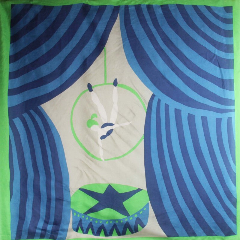 Tightrope Walker Silk Scarf in Navy from LES BELLES VAGABONDES at Edito Boutique