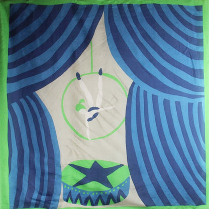 Tightrope Walker Silk Scarf in Navy from LES BELLES VAGABONDES at Edito Boutique