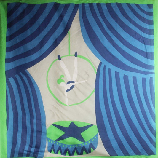 Tightrope Walker Silk Scarf in Navy from LES BELLES VAGABONDES at Edito Boutique