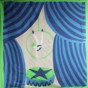 Tightrope Walker Silk Scarf in Navy from LES BELLES VAGABONDES at Edito Boutique
