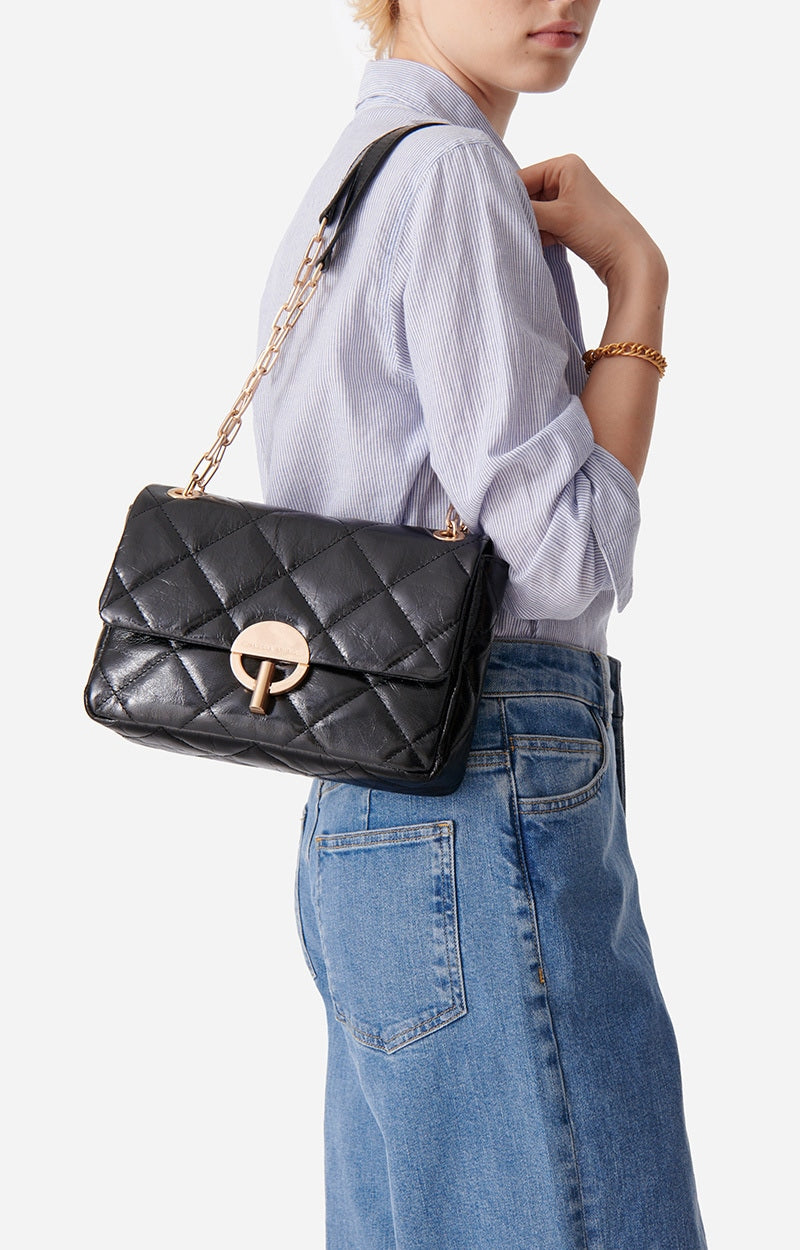 Vanessa Bruno Large Moon Bag in Black