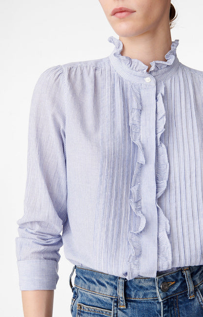 Nicolas Blouse Navy White Stripe