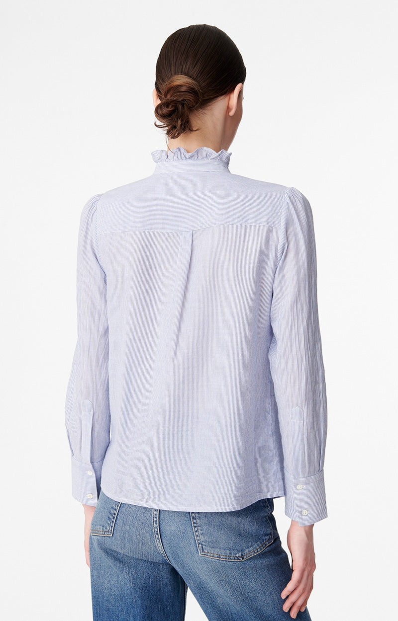 Nicolas Blouse Navy White Stripe