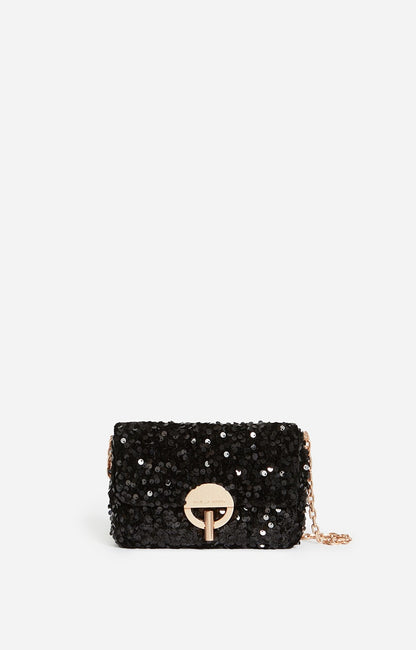 Vanessa Bruno Small Bag Moon in Black Sequins