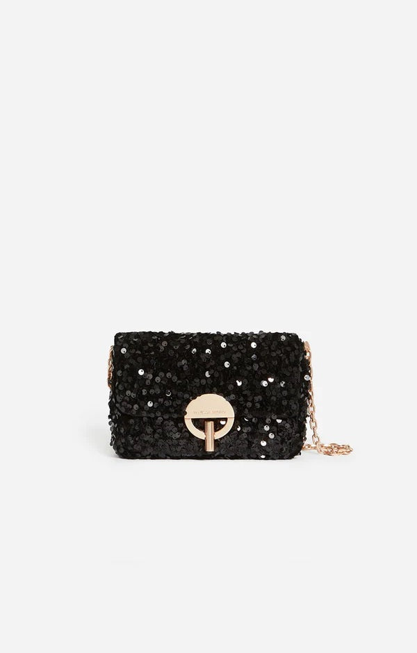 Vanessa Bruno Small Bag Moon in Black Sequins