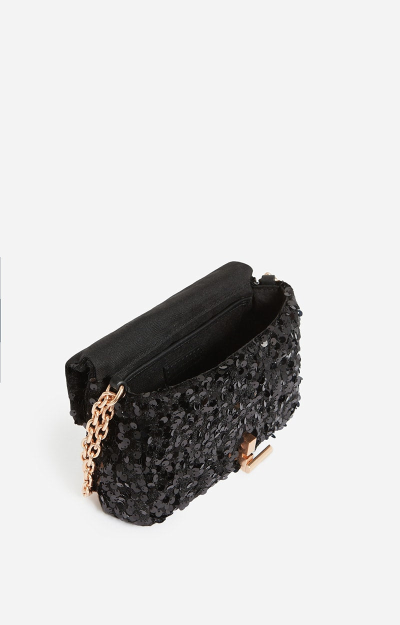 Vanessa Bruno Small Bag Moon in Black Sequins