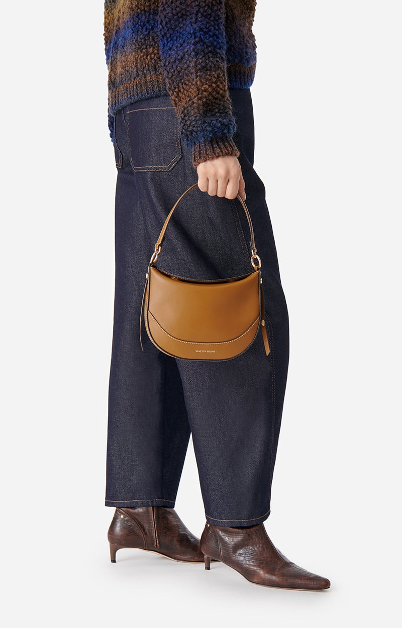 Vanessa Bruno Small Daily Leather Bag in Bronze