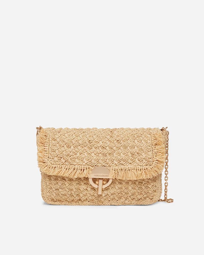 Vanessa Bruno Raffia Moon GM Bag Natural