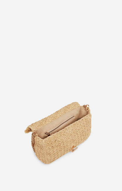 Vanessa Bruno Raffia Moon GM Bag Natural