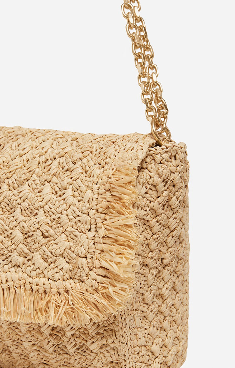 Vanessa Bruno Raffia Moon GM Bag Natural