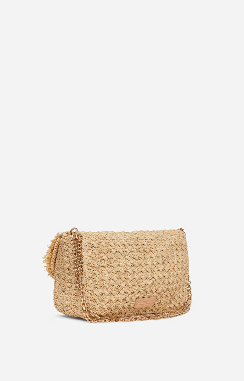 Vanessa Bruno Raffia Moon GM Bag Natural