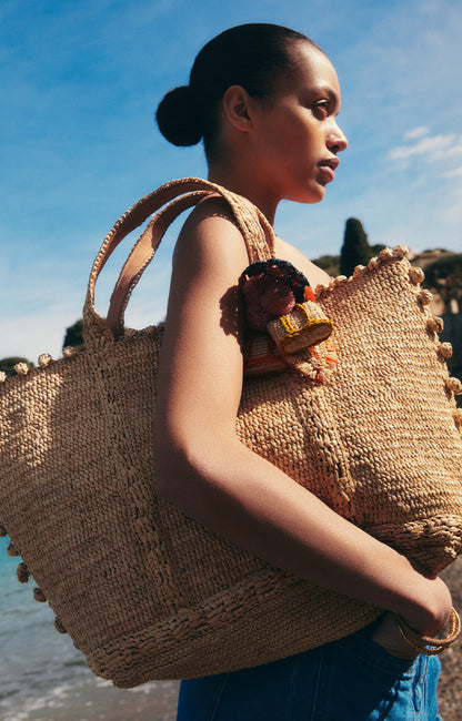 Vanessa Bruno Raffia Bubbles Tote