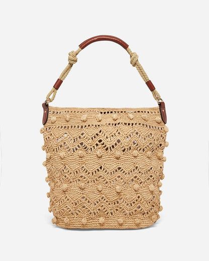 Vanessa Bruno Raffia Holly Hobo Bag Natural