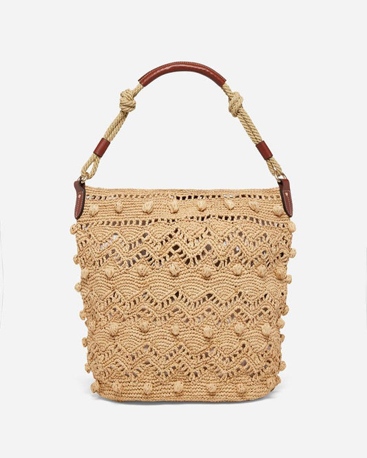 Vanessa Bruno Raffia Holly Hobo Bag Natural