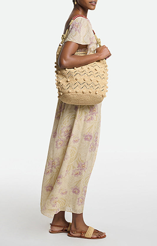 Vanessa Bruno Raffia Holly Hobo Bag Natural