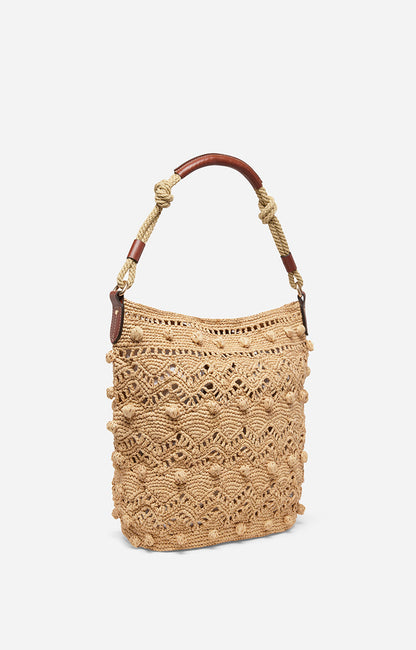 Vanessa Bruno Raffia Holly Hobo Bag Natural