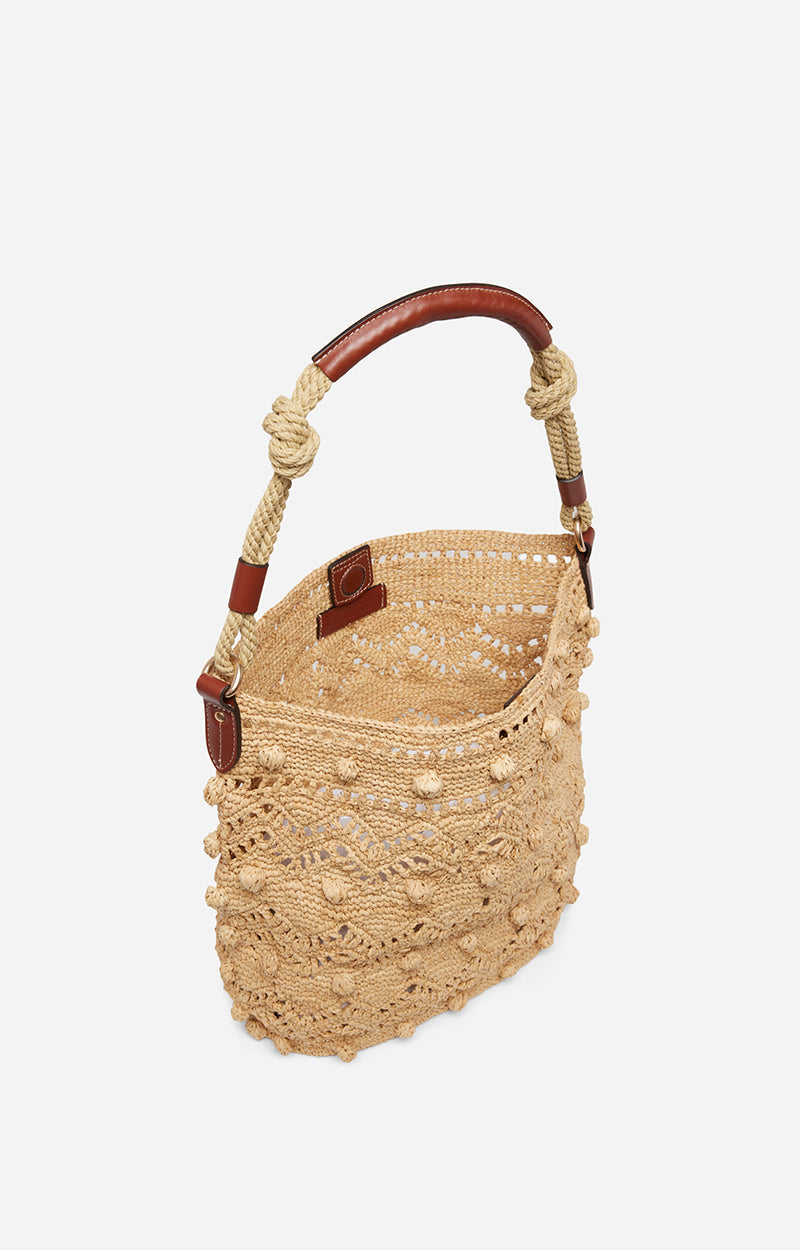 Vanessa Bruno Raffia Holly Hobo Bag Natural