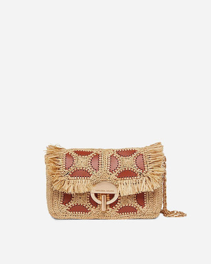 Vanessa bruno Raffia Moon Bag Cognac