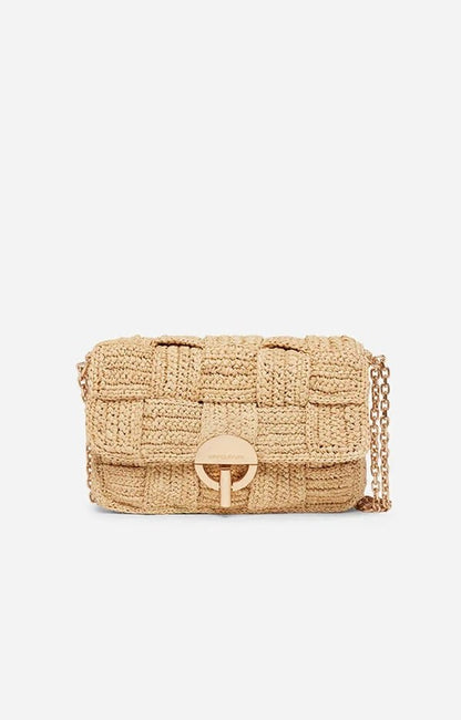 Vanessa Bruno Raffia Moon Bag Natural