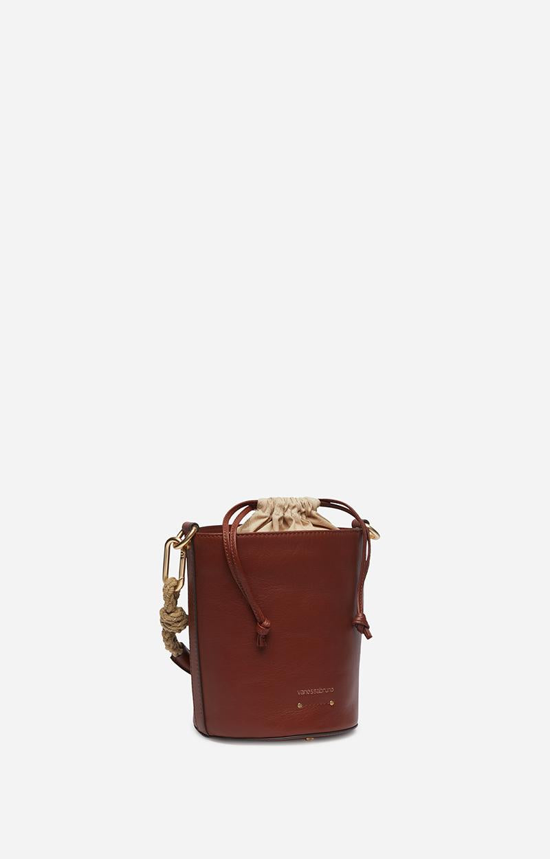 Vanessa Bruno Holly Mini Bucket Bag Cognac