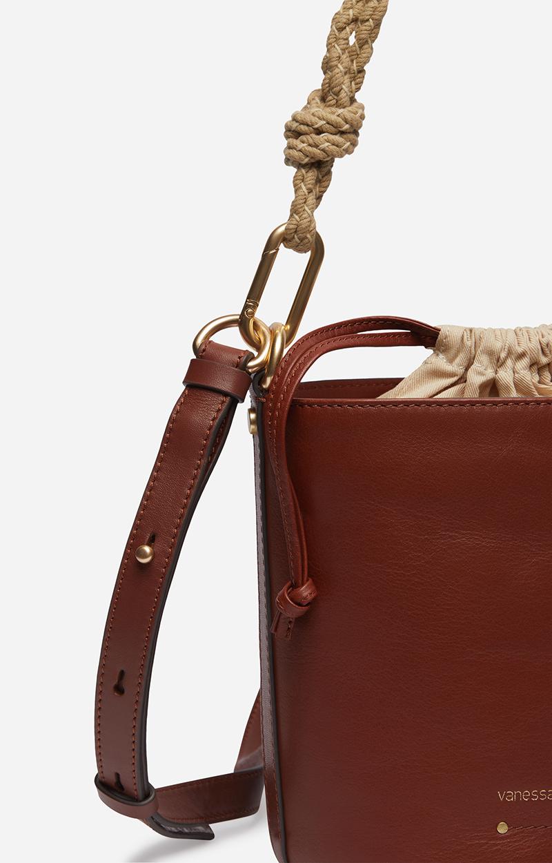 Vanessa Bruno Holly Mini Bucket Bag Cognac