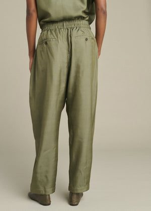 Vernon Silk Pants in Green from SOEUR at Edito Boutique