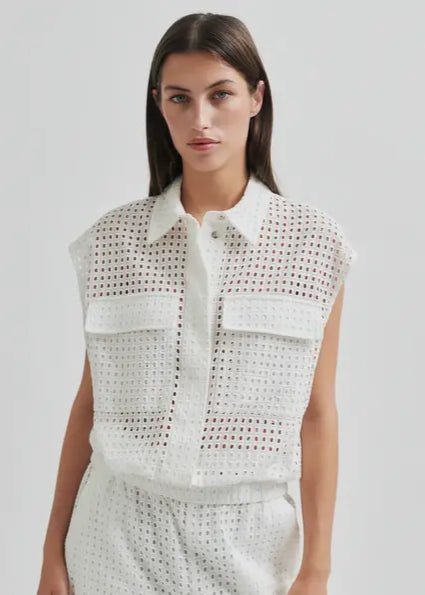 Villa Waistcoat in White from SECOND FEMALE at Edito boutique