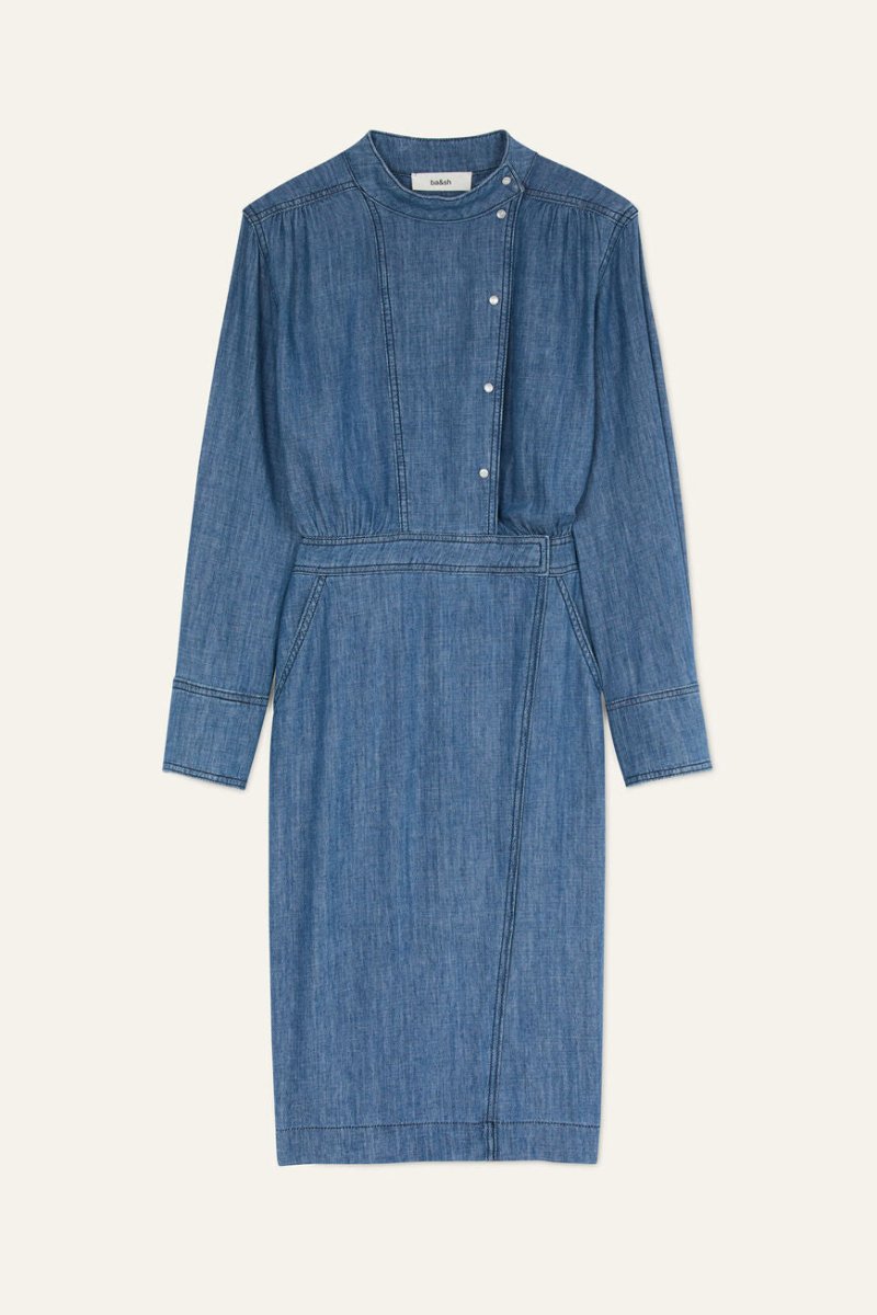 Wakie Dress in Blue from BA&SH at Edito boutique