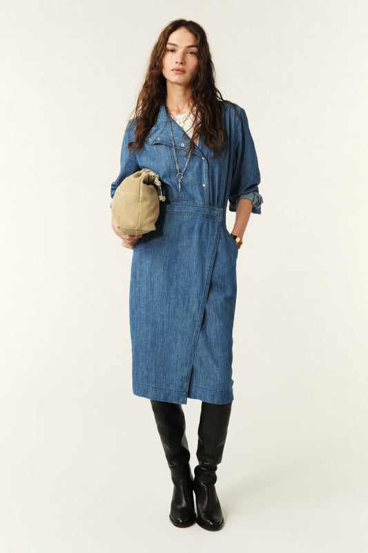 Wakie Dress in Blue from BA&SH at Edito boutique