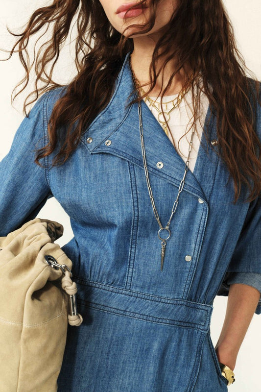 Wakie Dress in Blue from BA&SH at Edito boutique