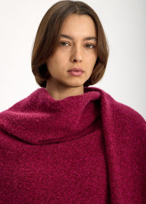 Whisp Wool Shawl in Fig Mouline from JAC + JACK at Edito Boutique