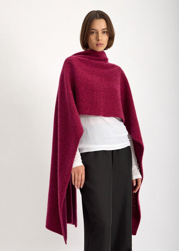 Whisp Wool Shawl in Fig Mouline from JAC + JACK at Edito Boutique