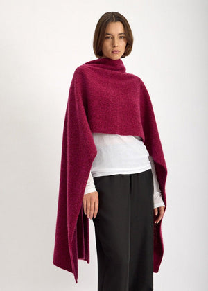 Whisp Wool Shawl in Fig Mouline from JAC + JACK at Edito Boutique