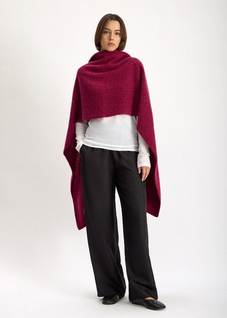 Whisp Wool Shawl in Fig Mouline from JAC + JACK at Edito Boutique