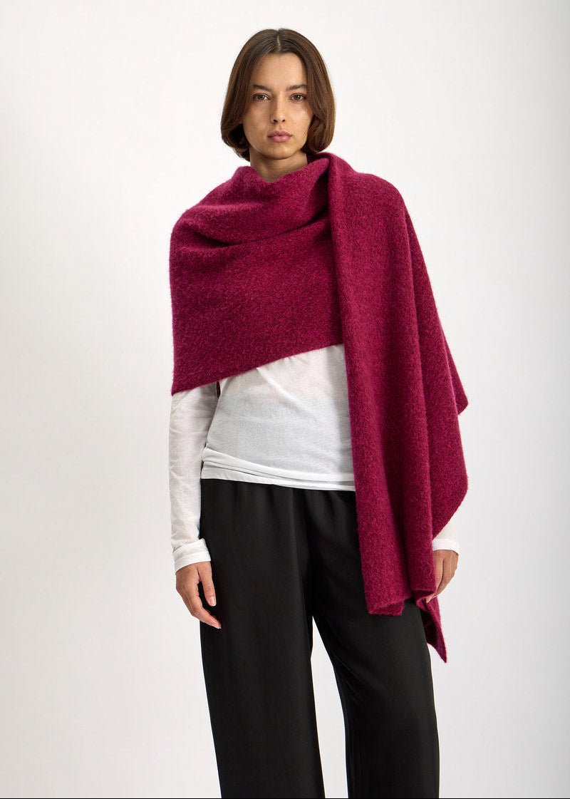 Whisp Wool Shawl in Fig Mouline from JAC + JACK at Edito Boutique