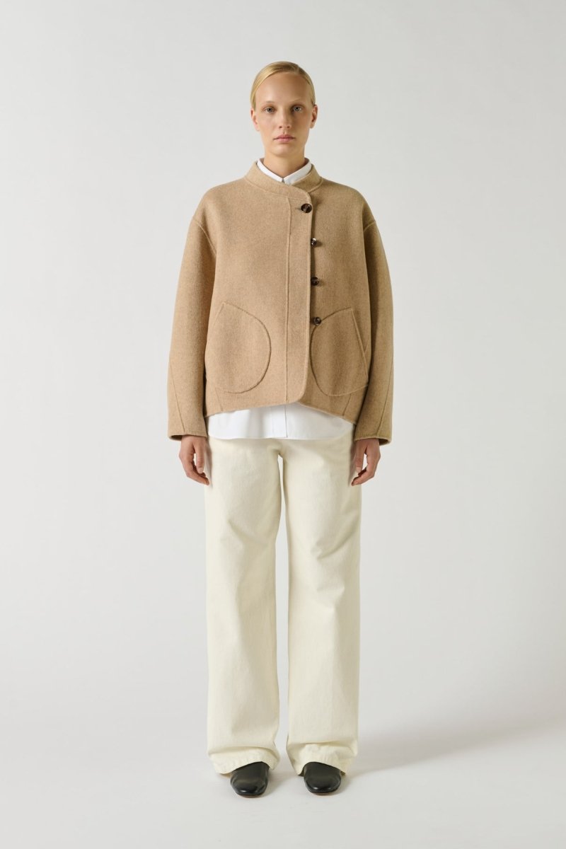Windsor Coat in Mottled Beige from SOEUR at Edito boutique